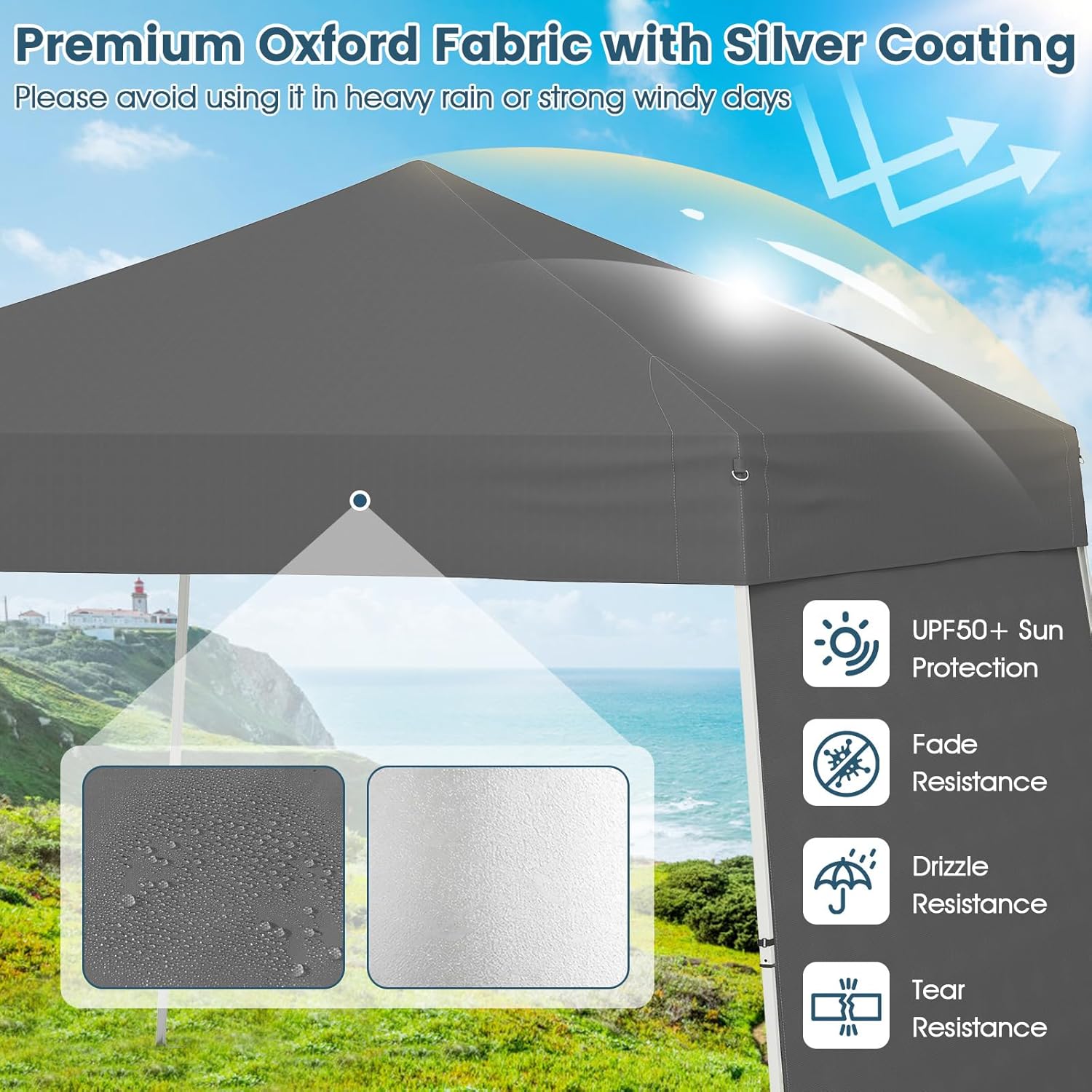 Tangkula 10x9.2 Ft Pop up Canopy with Sidewalls, UPF50+ Outdoor Tent with 8 Stakes, 4 Wind Ropes, Carry Bag, Portable Canopy Tent with Awnings for Camping, Patio, Market