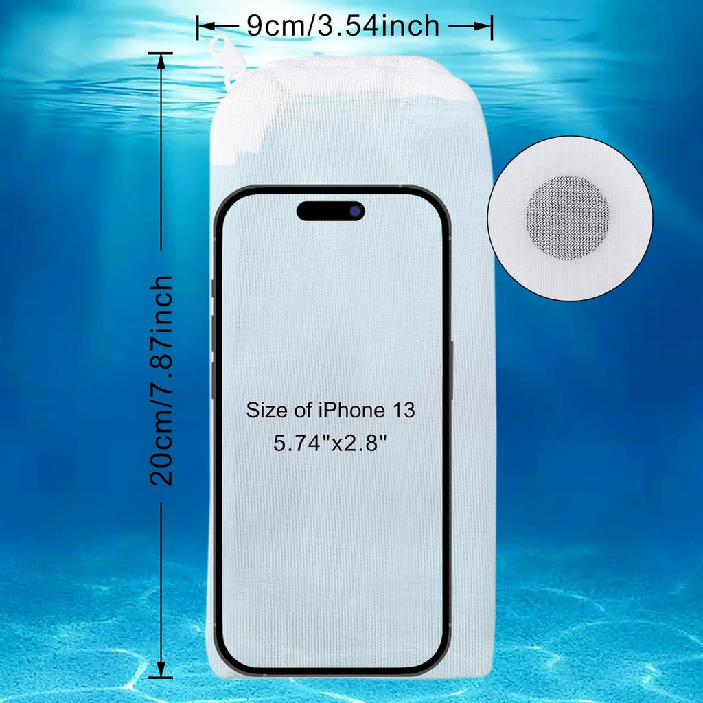 Segarty Filter Bag, 10 Pack 0.5mm Fine Mesh 7.7 x 3 Inch Reusable White Nylon Aquarium Media Net Bags with Plastic Zipper for Ceramic Rings, Bio Balls, Activated Carbon, Charcoal, Fish Tank