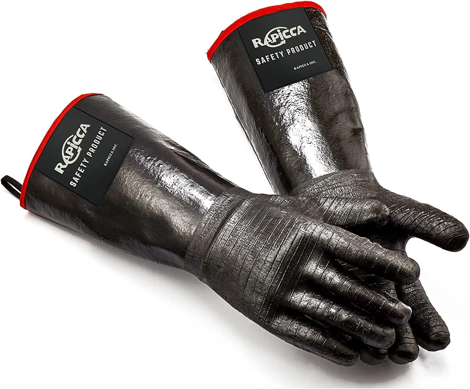 RAPICCA 700°F Heat Resistant BBQ Grill Gloves, Oil Resistant & Waterproof for Smoking, Grilling, Cooking, Deep Frying Turkey, Handling Hot Greasy Meat | Great Stocking Stuffers for Men