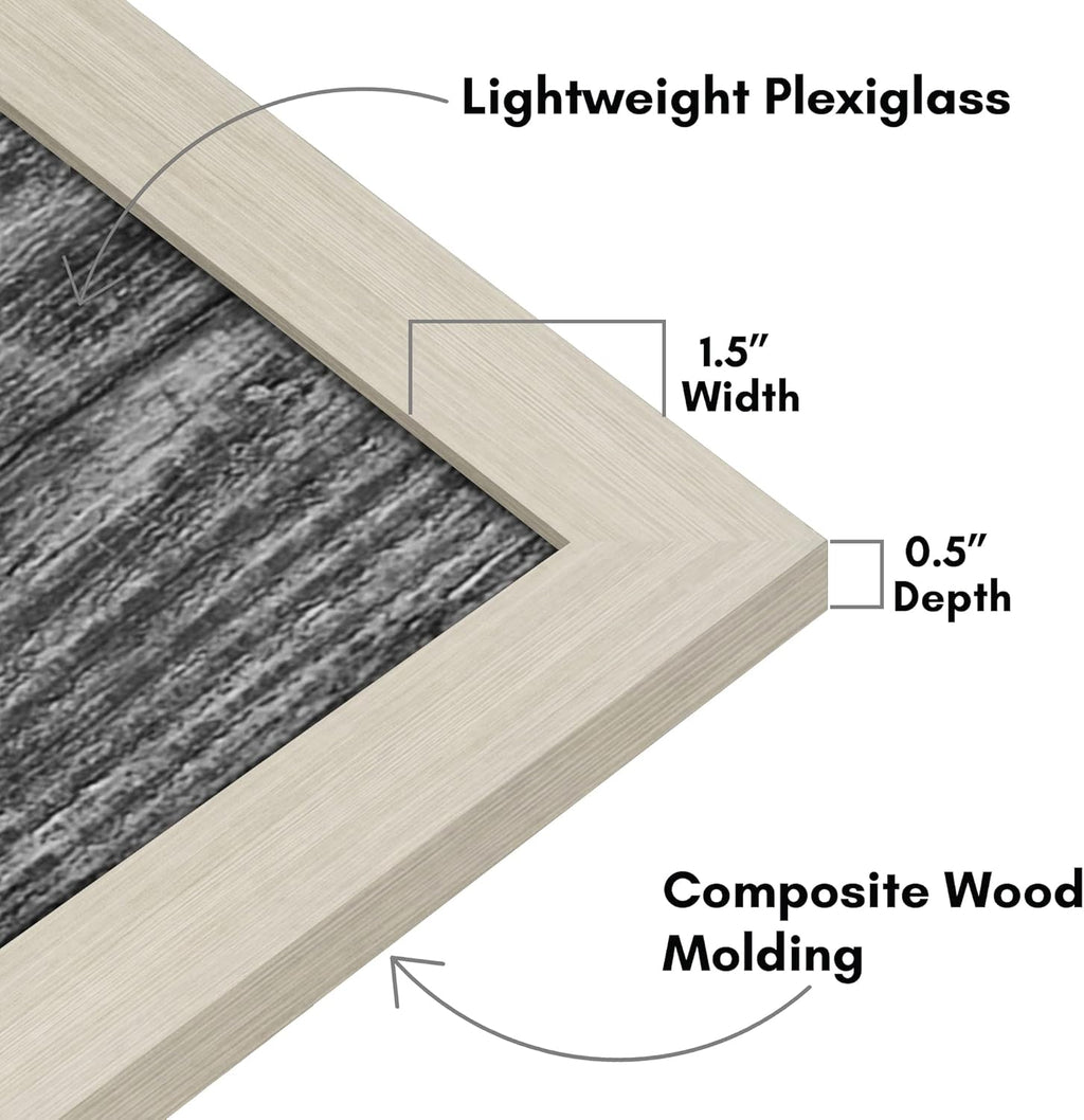 Americanflat 16x20 Picture Frame with Polished Plexiglass - Wide Picture Frames Made of Engineered Wood for Vertical or Horizontal Wall Display - Epic Collection - Light Wood
