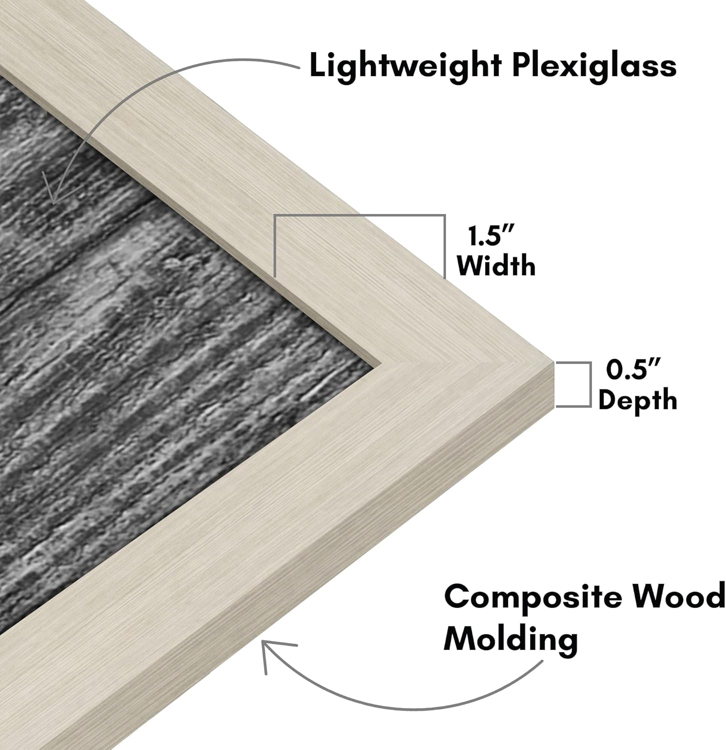 Americanflat 16x20 Picture Frame with Polished Plexiglass - Wide Picture Frames Made of Engineered Wood for Vertical or Horizontal Wall Display - Epic Collection - Light Wood