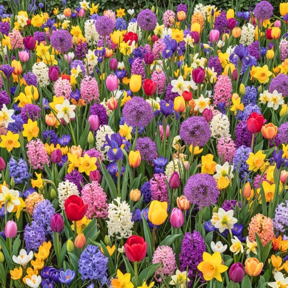 80 Mixed Flower Bulbs for Fall Planting, Assorted Colorful Spring Blooms, Hardy Perennial Mixed Flower Bulbs for Beds, Borders & Containers, Large Size Flowers Bulb