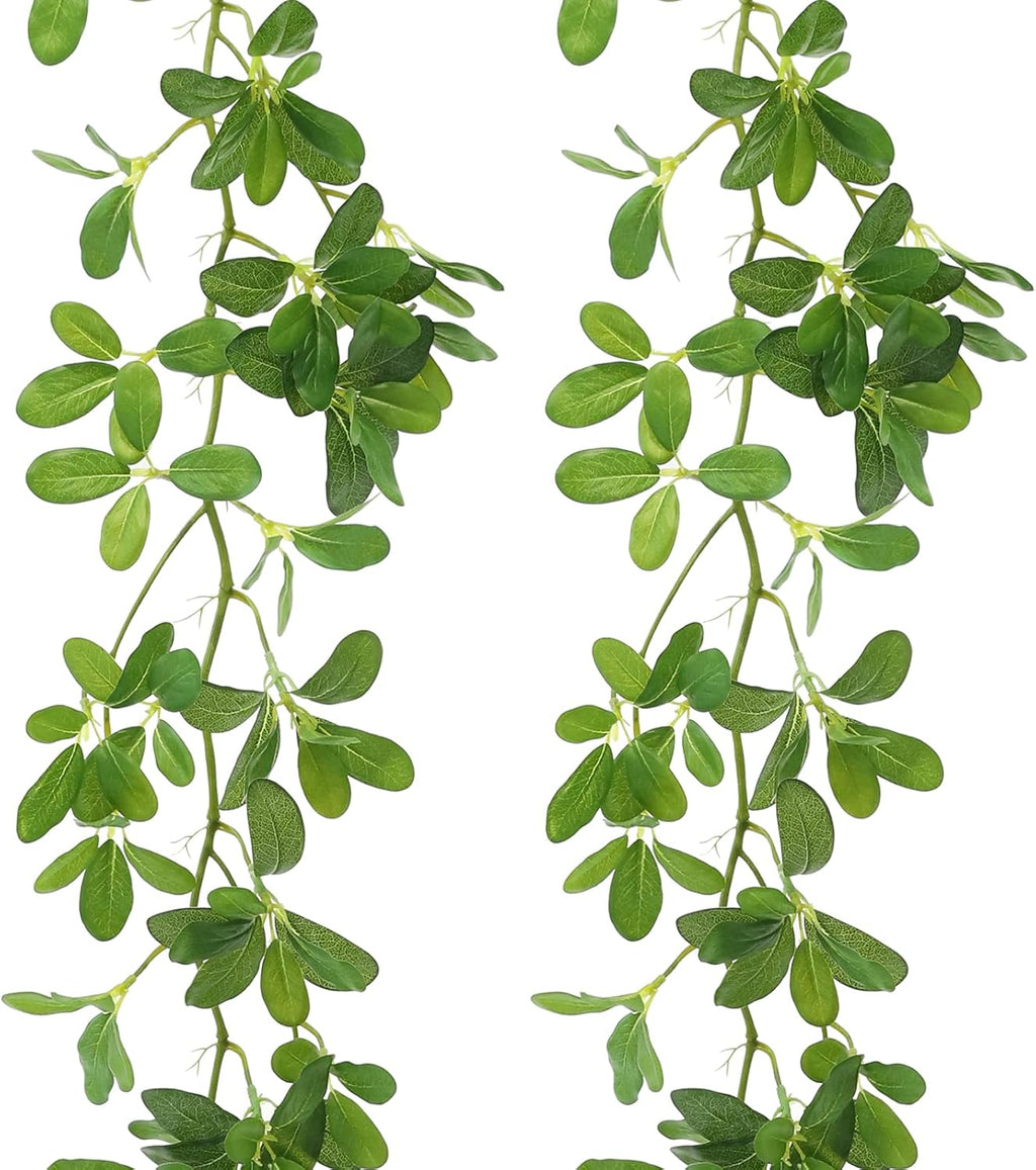2 Strands 67'' Artificial Vines Garland Kapok Plants with Leaves, Faux Kapok Leaf, Fake Hanging Plants Greenery Decor for Home Bedroom Wall Party Shelves Garden Wedding Decoration (Kapok)