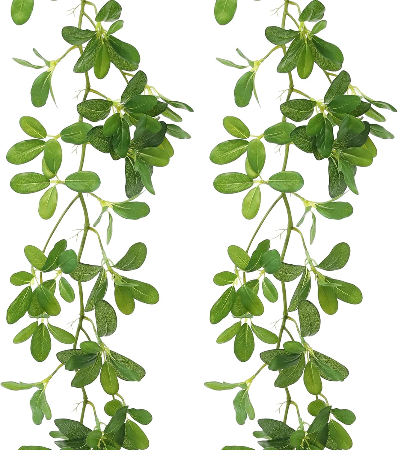 2 Strands 67'' Artificial Vines Garland Kapok Plants with Leaves, Faux Kapok Leaf, Fake Hanging Plants Greenery Decor for Home Bedroom Wall Party Shelves Garden Wedding Decoration (Kapok)