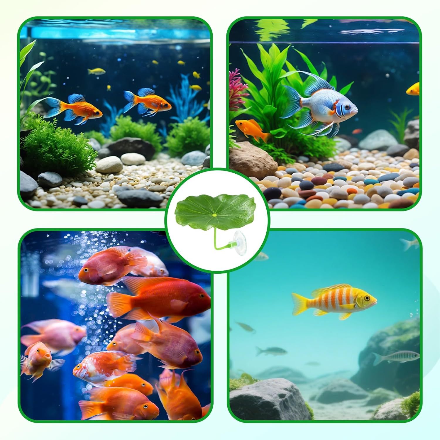 6 PCS Betta Fish Leaf Hammock - Soft Leaf Beds, Adjustable Plastic Bettas Bed Aquarium Decor, Betta-Fish Tank Decorations Plants Practical Resting Spot for Breeding, Hiding & Play