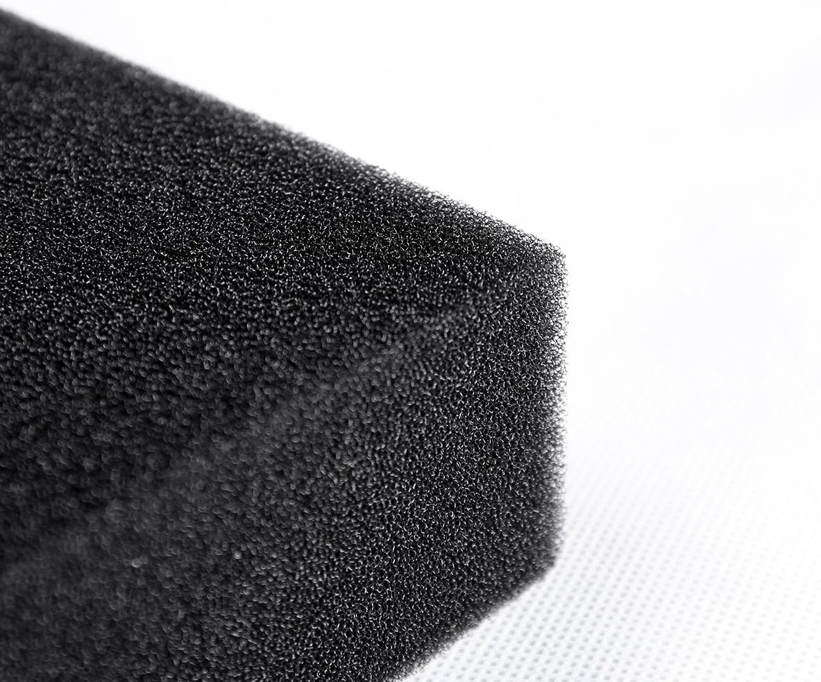AQUANEAT Aquarium Filter Sponge Open Cell Foam Sheet Bio Sponge Filter Media Pad HMF Fish Tank Sump Divider (23" Lx 12.25" W x 2" H, Black)