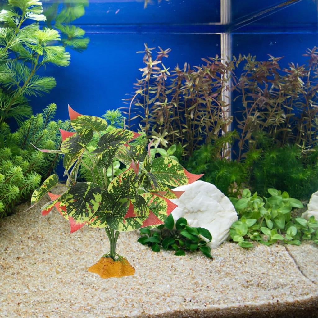 Totority Artificial Aquarium Plants for Fish Tank and Reptile Terrarium Decor Lifelike Abs Water Grass Cluster Low Maintenance Faux Seaweed Hideout for Amphibians and Reptiles