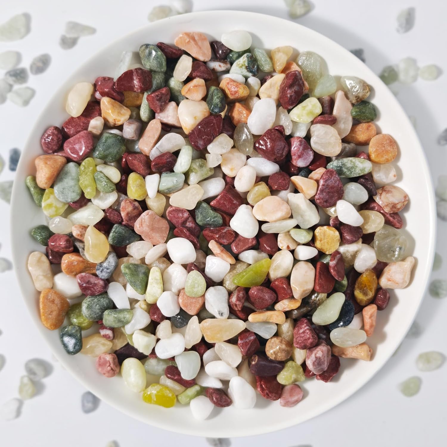 3Lb Pebbles for Indoor Plants,River Rocks for Succulent Plants,Aquarium Gravel,Decorative Stones Bonsai Garden Pebbles,Aquarium Rocks for Landscaping,Plants,Vase Fillers (Multicolor)