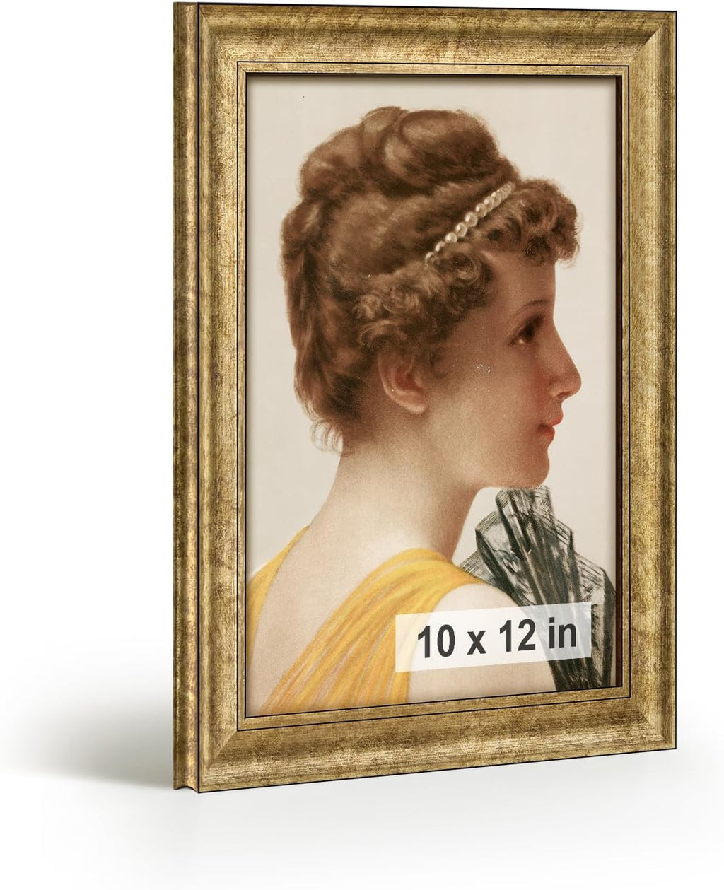 HLiWEGNS Antique Gold 10x12 Frame – Poster Frame with Aged Gold Finish – Picture Frame for 10 x 12 Artwork, Canvas Prints, Puzzles, and Wall Decor