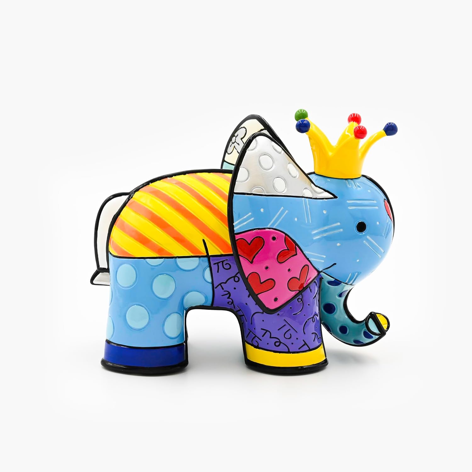 Britto Collectible Figurine - Iconic Art Figurine, Decorative Displays for Modern Home Decor | Designed by Iconic Artist Romero Royal Elephant (Multicolor)