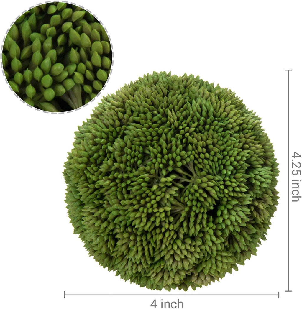 MyGift 4 Inch Decorative Boxwood Balls Topiary, Lifelike Artificial Foliage Greenery Faux Bowl Fillers, Set of 2