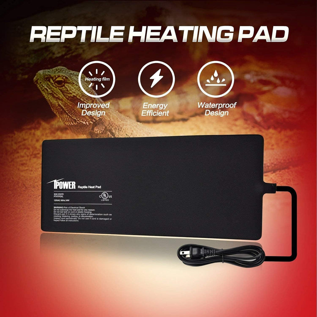 iPower 8X18 Inch Reptile Heat Pad Under Tank Heater Terrarium Warmer Heating Mat and Digital Thermostat Controller for Turtles Lizards Frogs and Other Small Animals