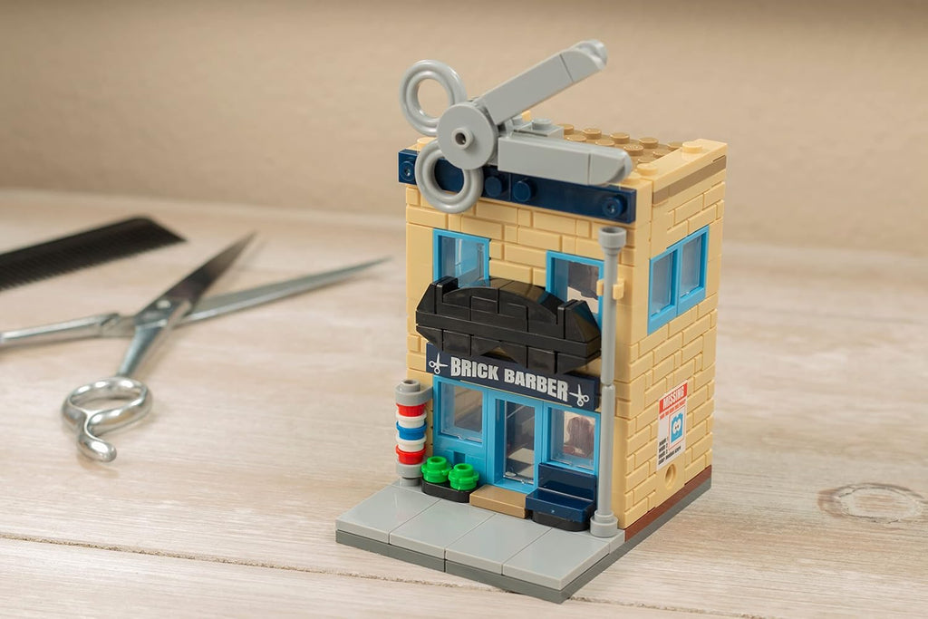 Brick Loot Mini City Barber Shop Building Set – 196-Piece Custom Brick Model Kit, Compatible with Major Brands – Toy Construction Set for Kids and Adults