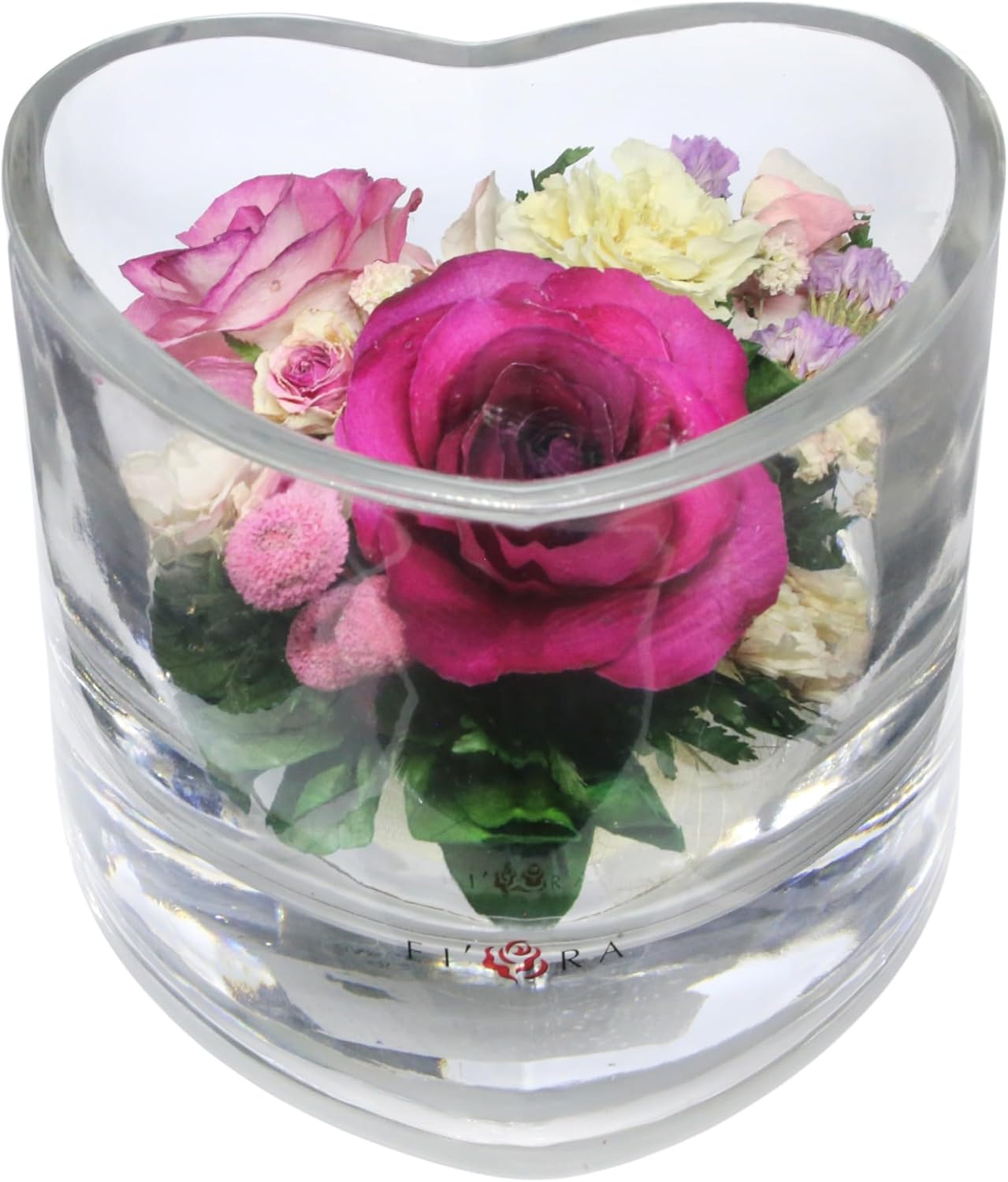 Fiora Flower | Premium Preserved Roses in Glass Vase | Lasts 5 Years | Long-Lasting Real Roses for Christmas, Weddings, Birthdays