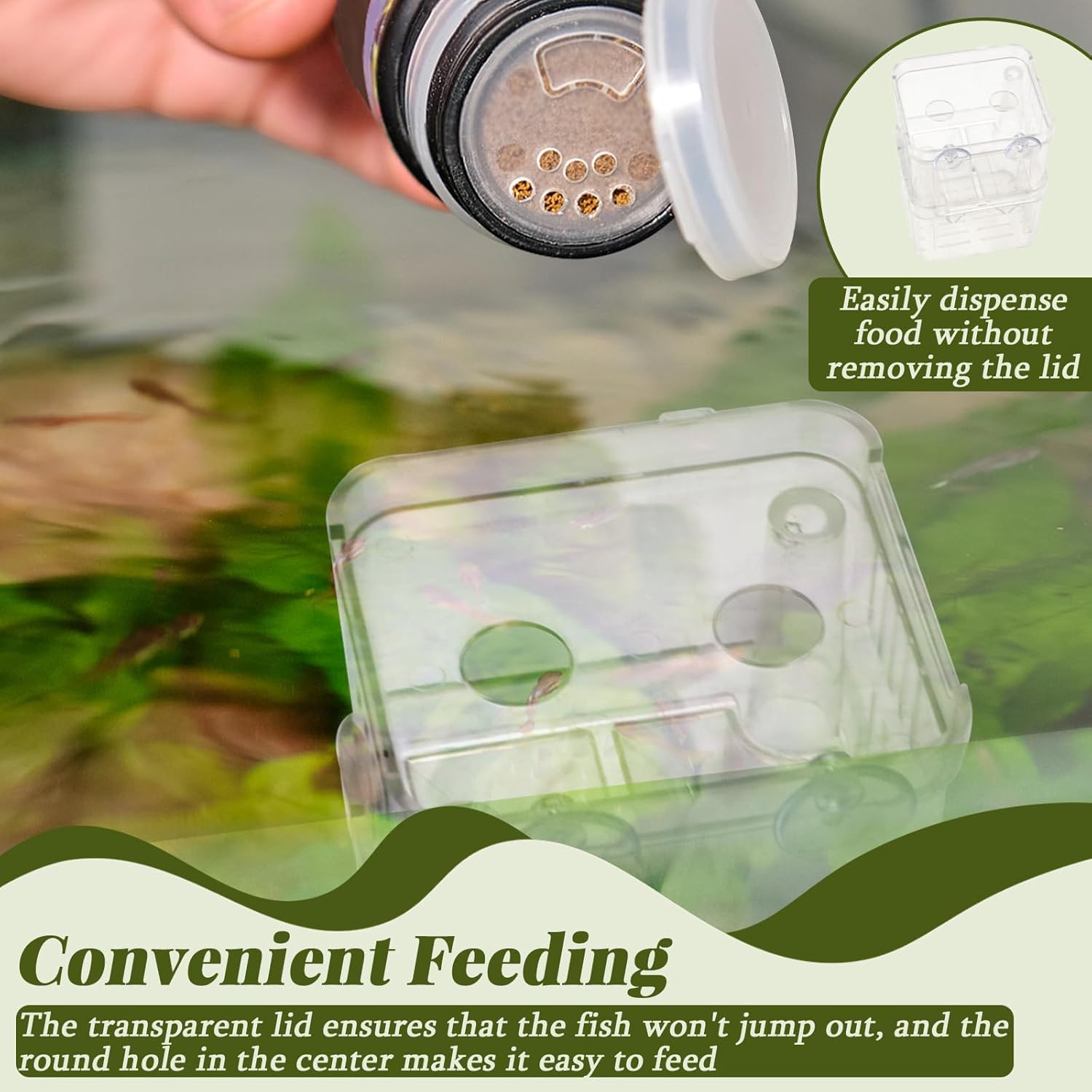 2 Pieces Floating Fish Breeder Box for Aquarium Divider, Transparent Fish Isolation Breeding Box with Suction Cups, Shrimp Tank Hatchery Fry Incubator for Clownfish Betta Guppy Acclimation