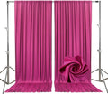 10ft x 10ft Fuchsia Backdrop Curtains for Parties, Fabric Satin Background Curtain with Rod Pockets for Weddings, Birthday, Baby Shower, Photography, Graduation Party Backdrop Drapes, 2 Panels