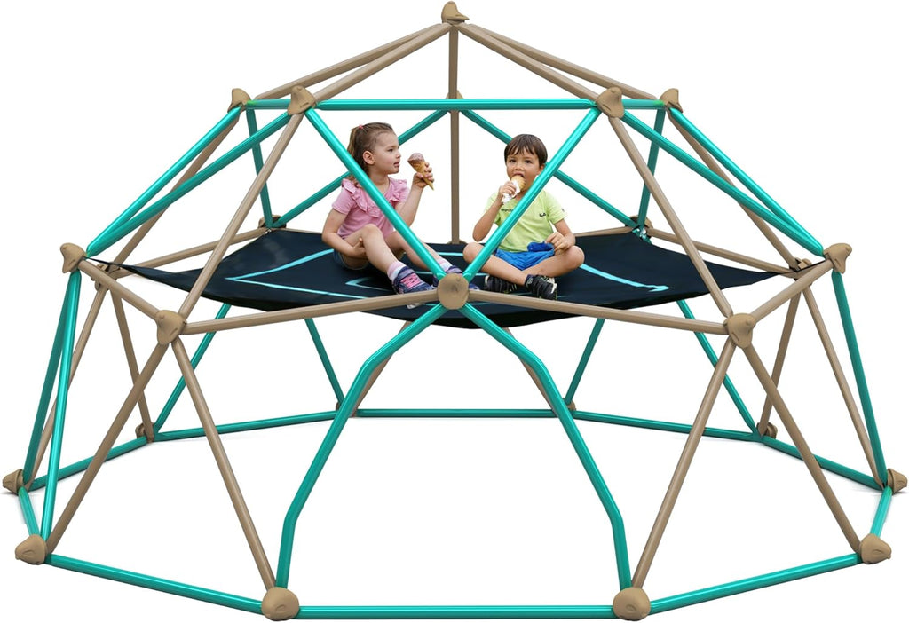 Merax 13FT Climbing Dome with Hammock, Outdoor Geometric Dome Climber Play Center for Kids 3-10 Supporting 1000 lbs, Easy Assembly Jungle Gym
