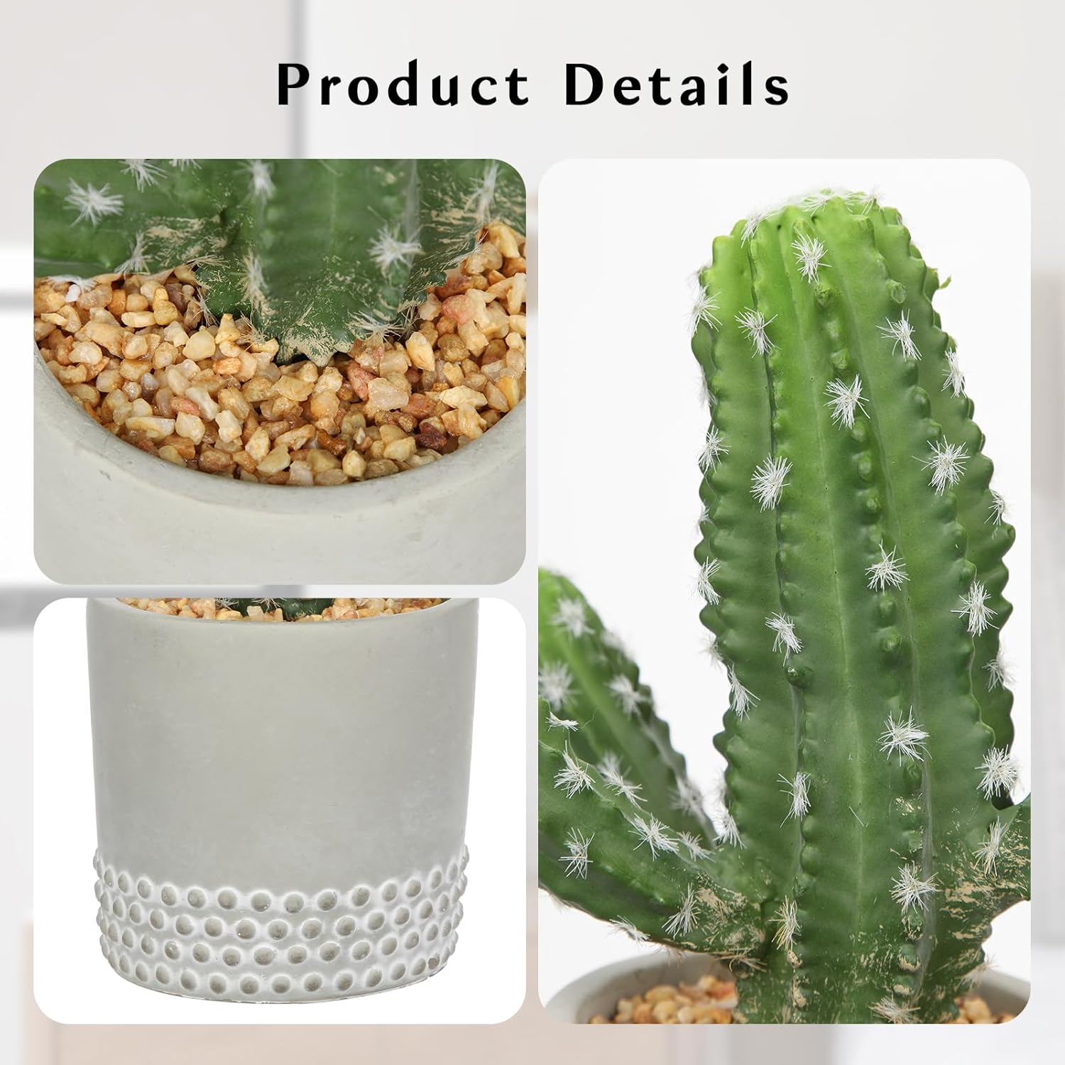 DILATATA 13' Small Fake Cactus Plant Potted 'San Pedro Cactus' Faux Cacti for Home Garden Office Decor Housewarming Gifts