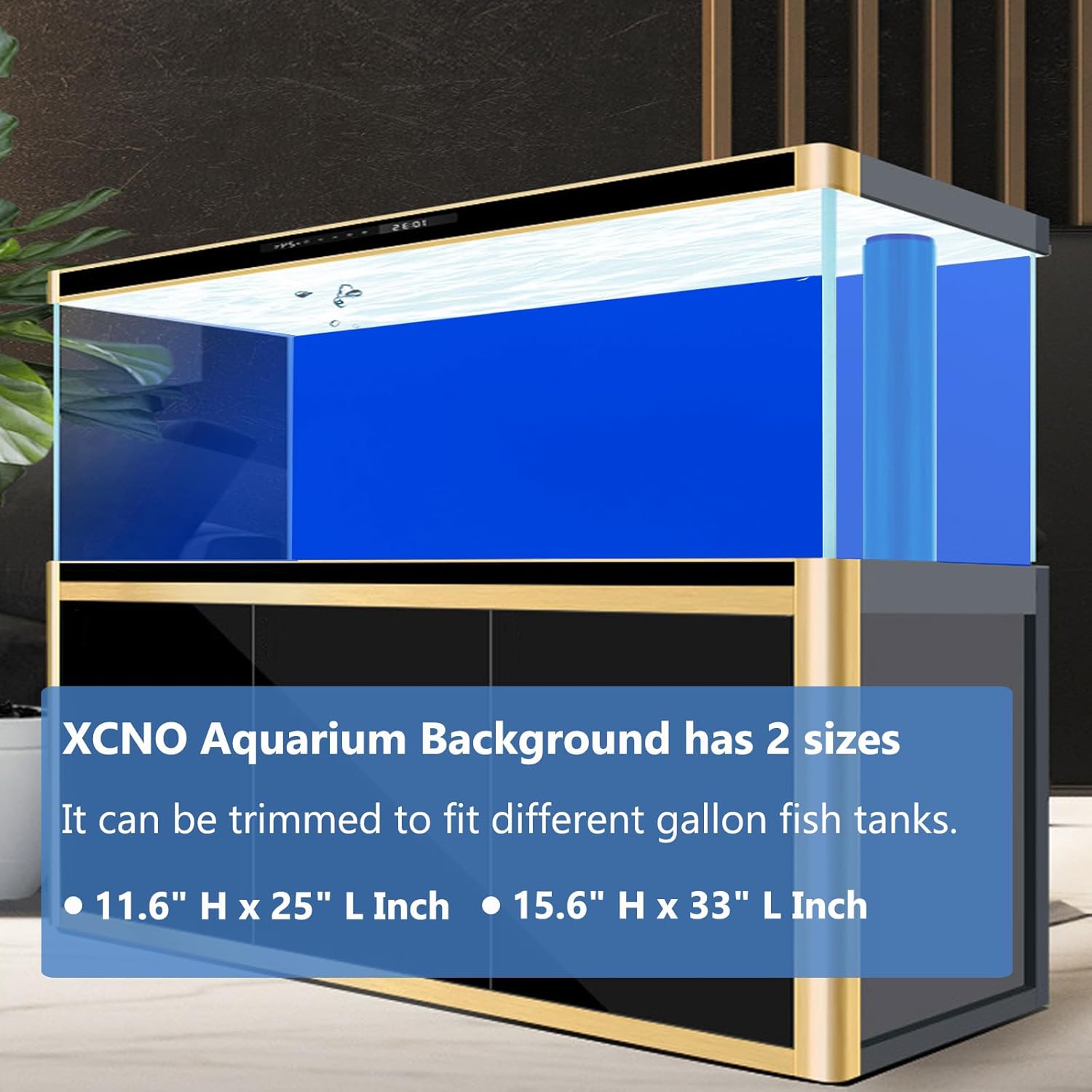 Blue Black Aquarium Background Poster Fish Tank Background Wallpaper Aquarium Backdrop Double-Sided Fish Tank Decorations Paper 12"x 33"
