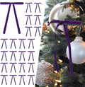 SIMISI RIBBON 24Pcs Purple Christmas Velvet Ribbon Bows Decorations Xmas Ornaments Vintage Decor for Tree, Wreath, Garland (3/8'' Width, 5 * 7 inch)