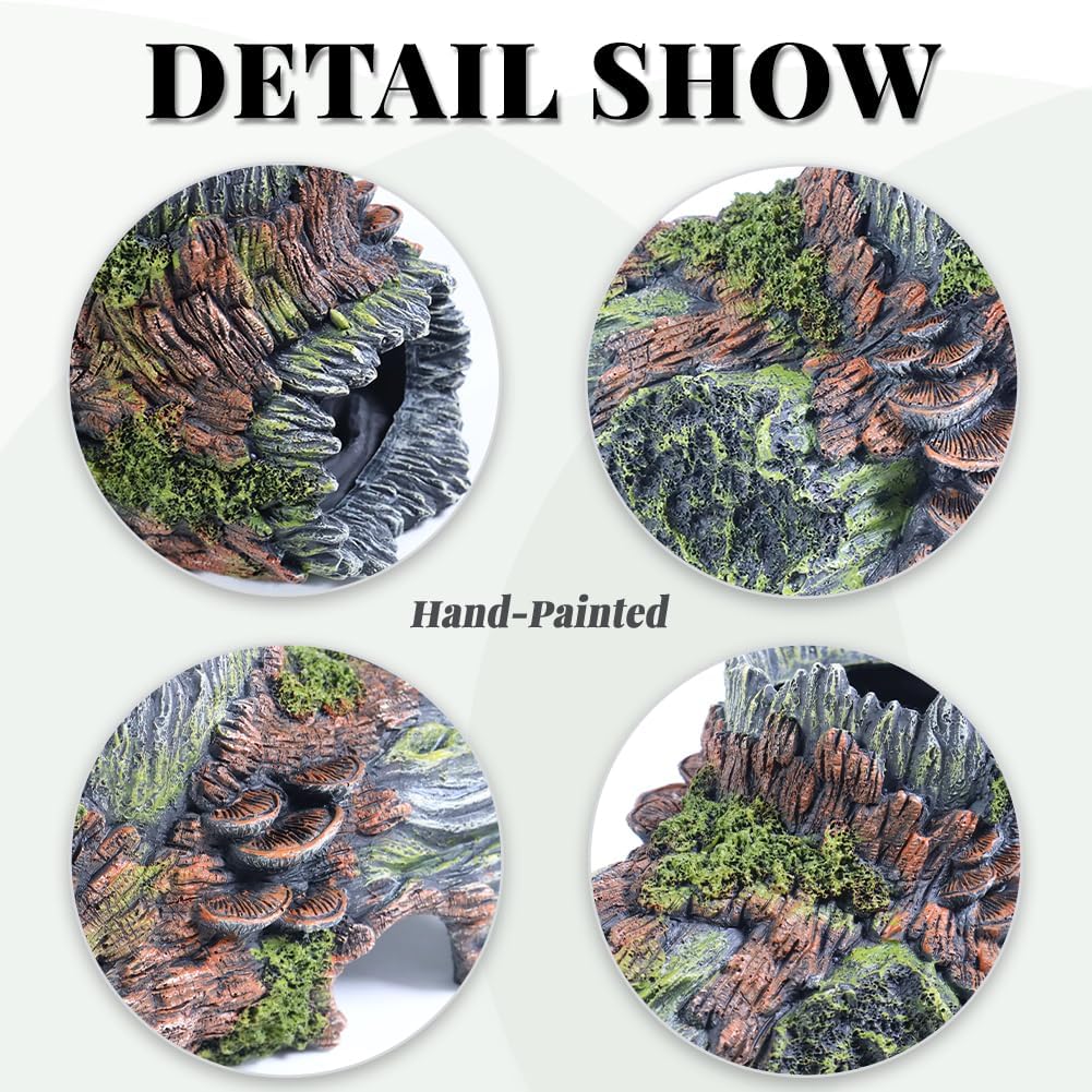 Aquarium Decorations Hollow Tree Trunk Fish Tank Accessories Stump Shelter for Betta Hideout Caves Driftwood for Aquarium Simulation Tree Decor with Holes