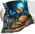 Snail Butterfly Throw Blanket Snails Print Throw Blankets Gifts for Couch Sofa Bed Stuff Decor Soft Cozy Fleece Plush Warm Flannel Bedding for Lover Men Women Boys Girls 40"x50"