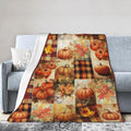 Fall Pumpkin Blanket Autumn Maple Leaf Throw Blanket Plaid Thanksgiving Orange Flannel Stuff Merch Cozy Decor Fleece Soft Plush Fuzzy Warm Lightweight Bedding Gifts for Women Girls Couch 80"X60"