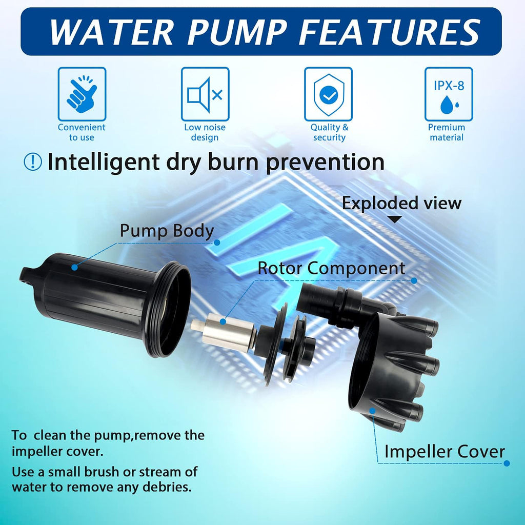WaterRebirth (PB2000,2000GPH) High Flow Submersible Water Pump-Home/Inline Water Pump-Submersible Pump-Water Transfer Pump-Aquarium Pump