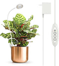 Grow Light, Full Spectrum LED Plant Light for Indoor Plants, 10W Clip On Growing Lamp with Auto On/Off Timer 3/6/12H, 4 Dimmable Brightness, Ideal for Indoor Growing