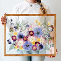 Floating Frames 16x20 Walnut Shadow Box Frame For Pressed Flower Floater Double Glass Pressed Flower Floating Frame 20x24 Bouquet Frames For Wedding Memory