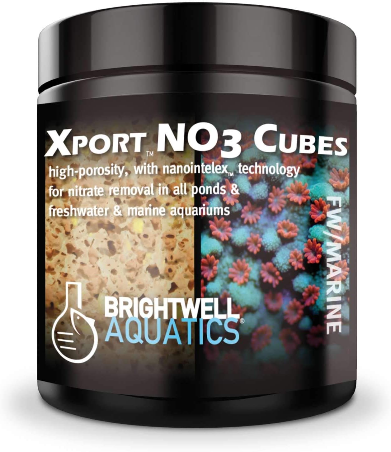 Brightwell Aquatics Xport-NO3 Cubes - ½” Cubes, Sulfur Doped, Activated Denitrification Media, 500-ml, Model Number: XPCubeN500