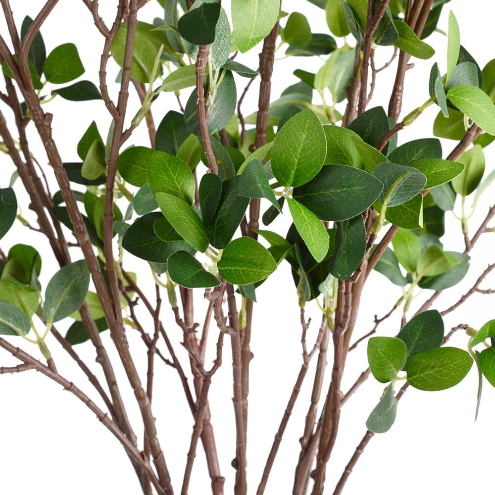 3pcs Faux Stems Artificial Branches for Vase Artificial Stems Artificial Greenery Stems Faux Green Stems Artificial Eucalytus Branches Fake Stems(42"/Each Branch)