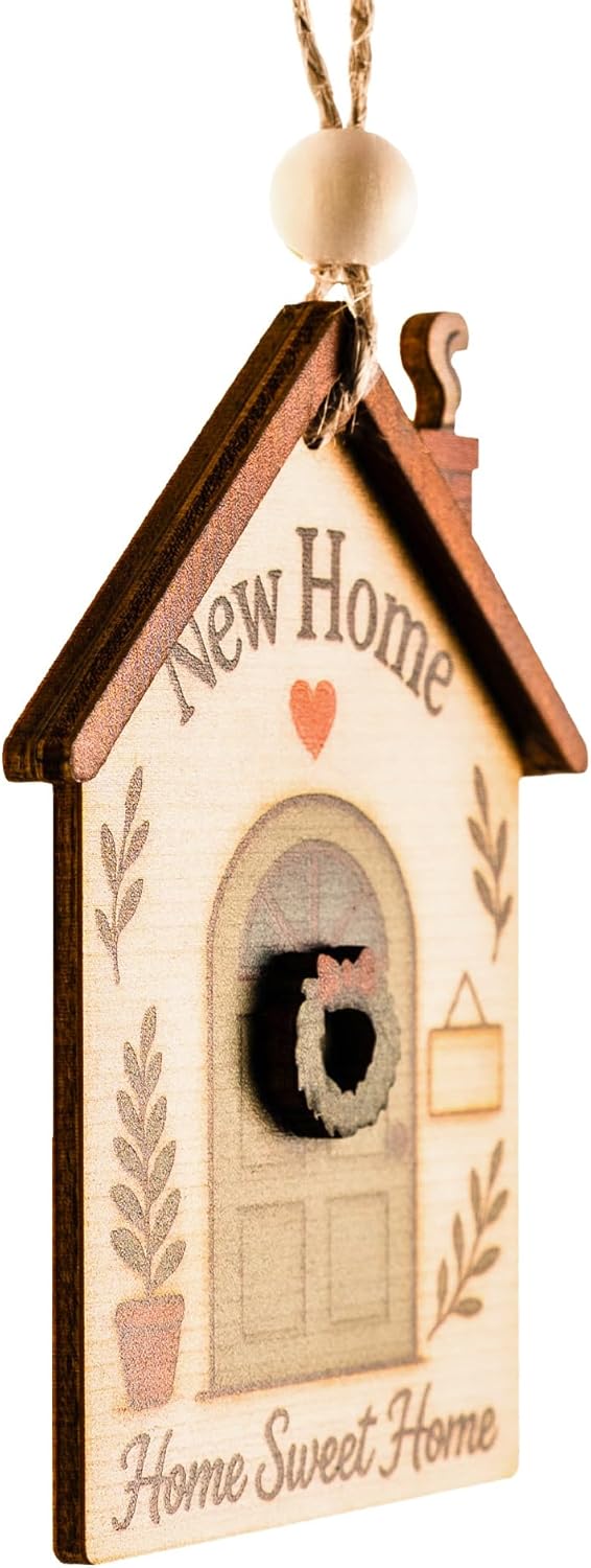 New Home Ornament 2025 - New House Gift Ideas - Housewarming Gifts New Home - Xmas Ornament for Tree - Wooden Christmas Ornaments - White Elephant Gifts - Xmas Tree Decoration