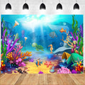 LTLYH (7x5 Under The Sea Photography Backdrop Aquarium Underwater World Tropical Fish Coral Reef Background Mermaid Birthday Baby Shower Ocean Party Decorations Photo Banner Props 280