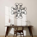 Metal Flowers Wall Decor, Metal Leaf Wall Decor, Metal Scroll Wall Decor, Floral Wall Decor, Wrought Iron Scroll Wall Decor, Minimalist Wall Art, Wall Decor for Bedroom (Black, 35"×35" | 90×89cm)