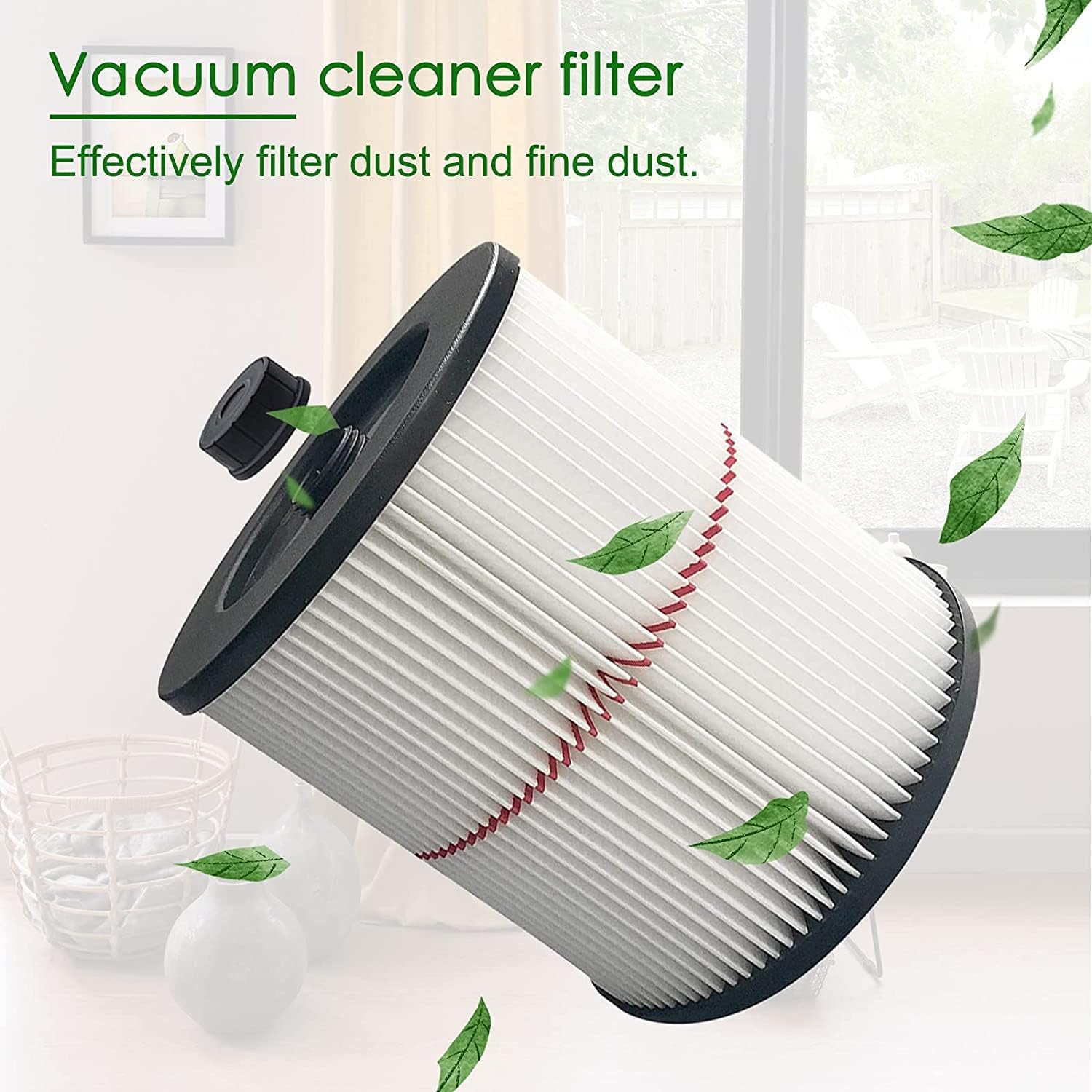Replacement Filter for Shop Vac Craftsman 9-17816 Wet Dry Air Filter for 5 6 8 12 & Larger Gallon Vacuum Cleaner - 2 Pack