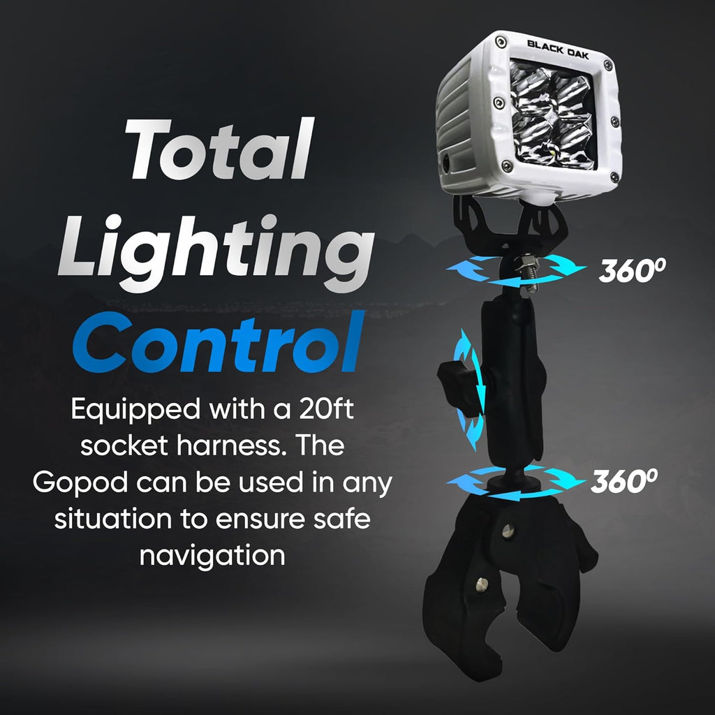 Black Oak LED Pro Series 3.0 Marine 2 Inch POD Light: Flood/Spot 40W CREE XM-L2| Waterproof Lighting for Offroad Trucks, Jeep, ATV, UTV, Boats (Spot with Mount, 1 Pack)