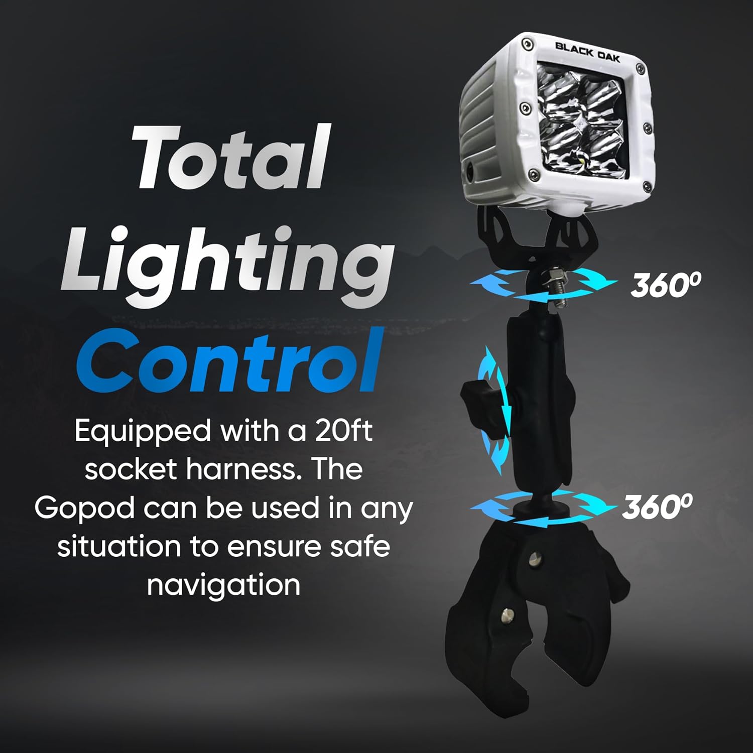 Black Oak LED Pro Series 3.0 Marine 2 Inch POD Light: Flood/Spot 40W CREE XM-L2| Waterproof Lighting for Offroad Trucks, Jeep, ATV, UTV, Boats (Spot with Mount, 1 Pack)