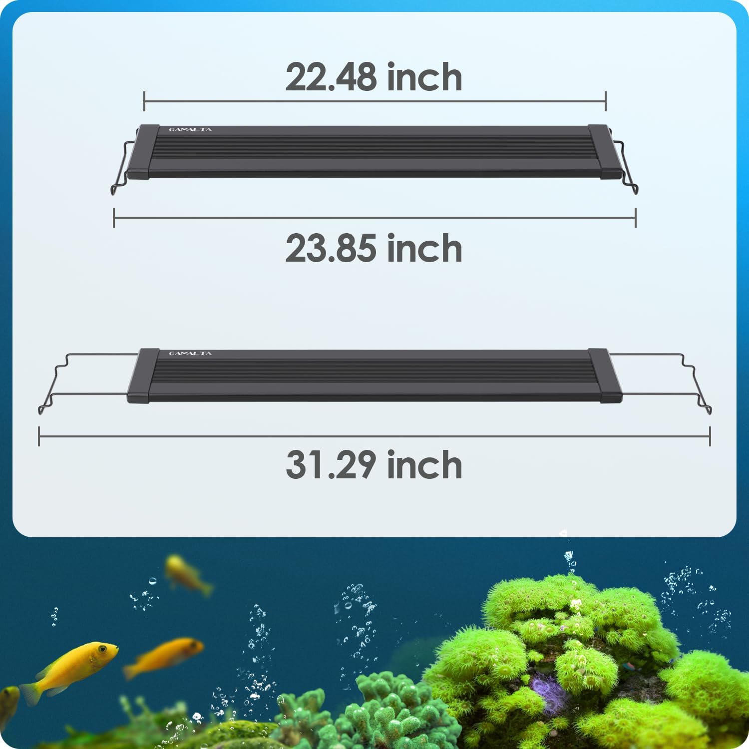 Aquarium Light, 22W 24/7 Lighting Cycle, Sunrise/Daylight/Moonlight Mode and Custom Mode with Expandable Bracket, Adjustable Timer and 7 Color Brightness for 24~30IN Fish Tank