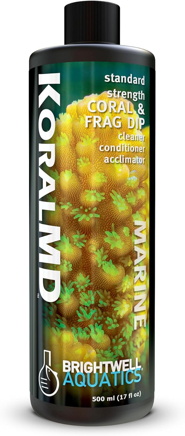 Brightwell Aquatics Koral MD Coral Dip – Plant-Based Cleaner and Conditioner for SPS LPS Soft Corals Zoanthids Anemones – Prevents Unwanted Substance Transfer, 500 ml