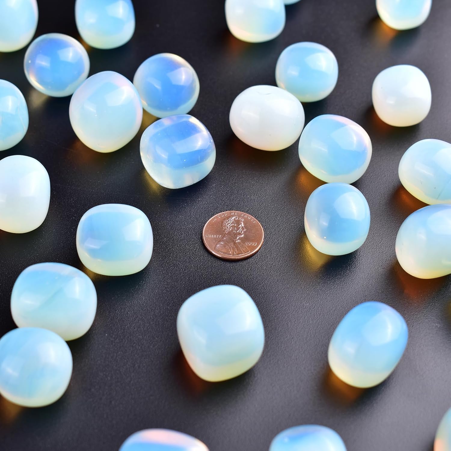 Polished Stone Set Opal Crystals, 0.8" Handpicked Tumbled Gemstones Rocks, Pebbles for Reiki, Chakra, Healing, Home Decor
