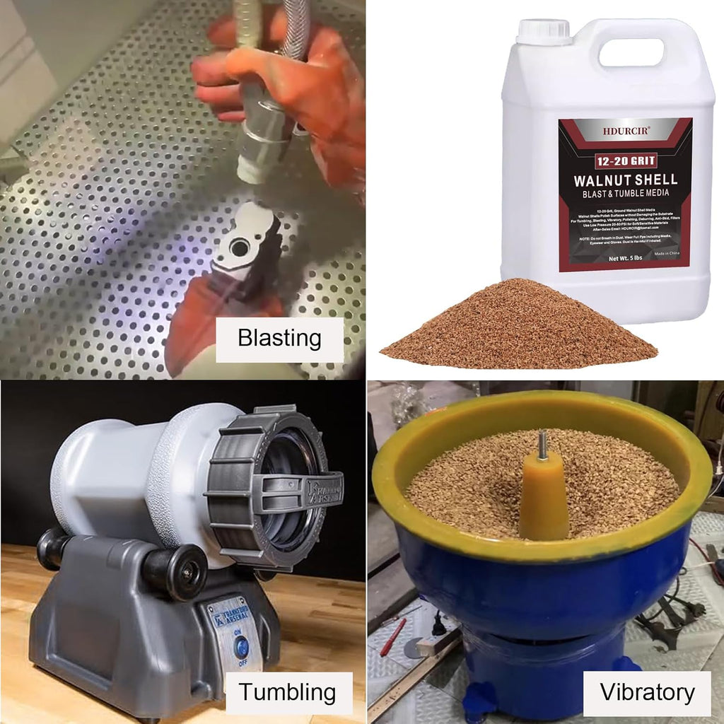 5 lbs 18/40 Grit Ground Walnut Shells,Fine Grit for Tumbling, Blasting, Vibratory, Polishing, Deburring, Anti-Skid, Fillers
