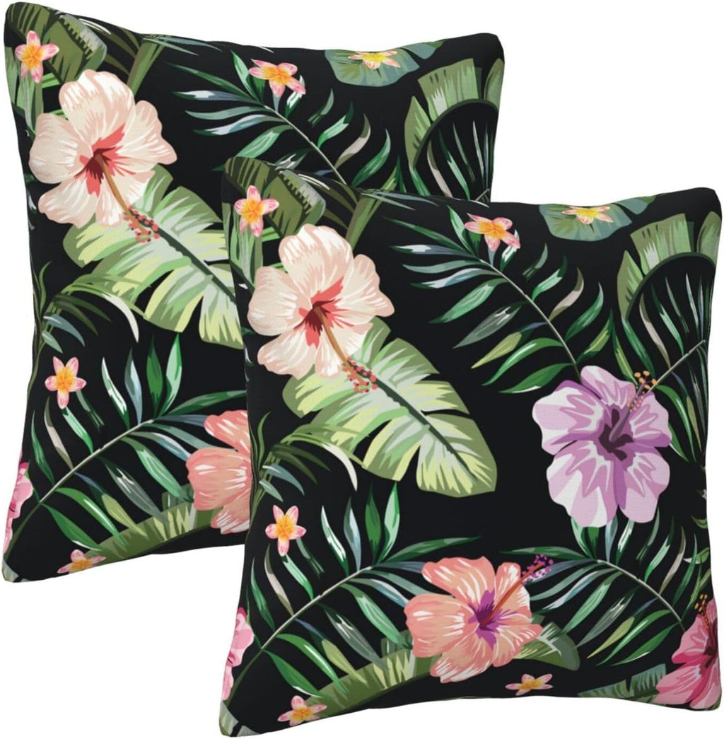 Rustic Chic Rose & Peony Throw Pillow Covers Set of 2 Ultra-Soft All-Season Pillow Shams with Hidden Zipper,Durable for Sofa Bed Car Decor & Gift 18x18 in