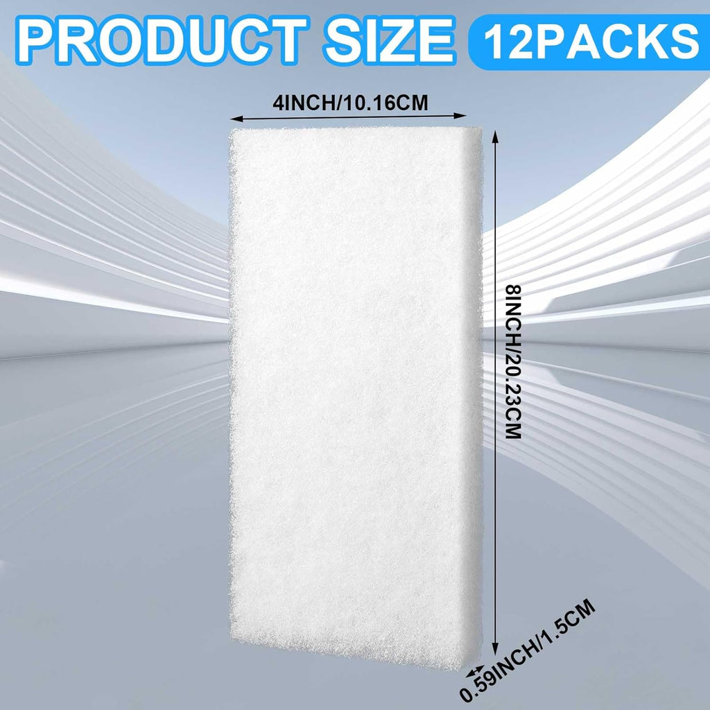12 Pack Filter Pads for Aquarium Fish Tanks, Aquarium Polyethylene Media Pads