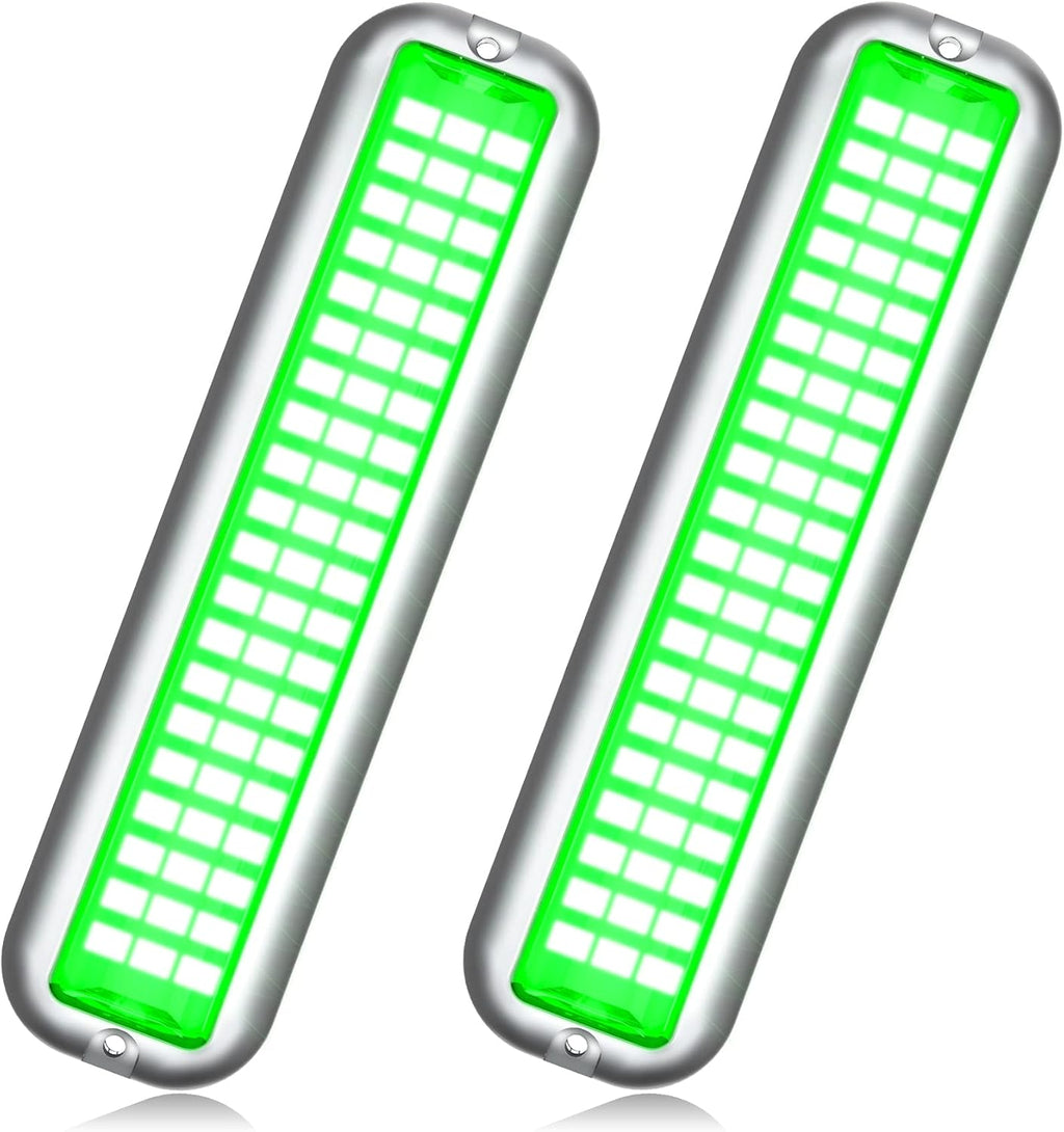 BASIKER BS3 Marine LED Boat Light (2x2000LM 60LED), 10-36V, 316 Stainless Steel, IP68, Air or Underwater, Surface Mount Designed for Cruise Ships, Yachts, Boats, Sailboat, Pontoon, Transom (Green)
