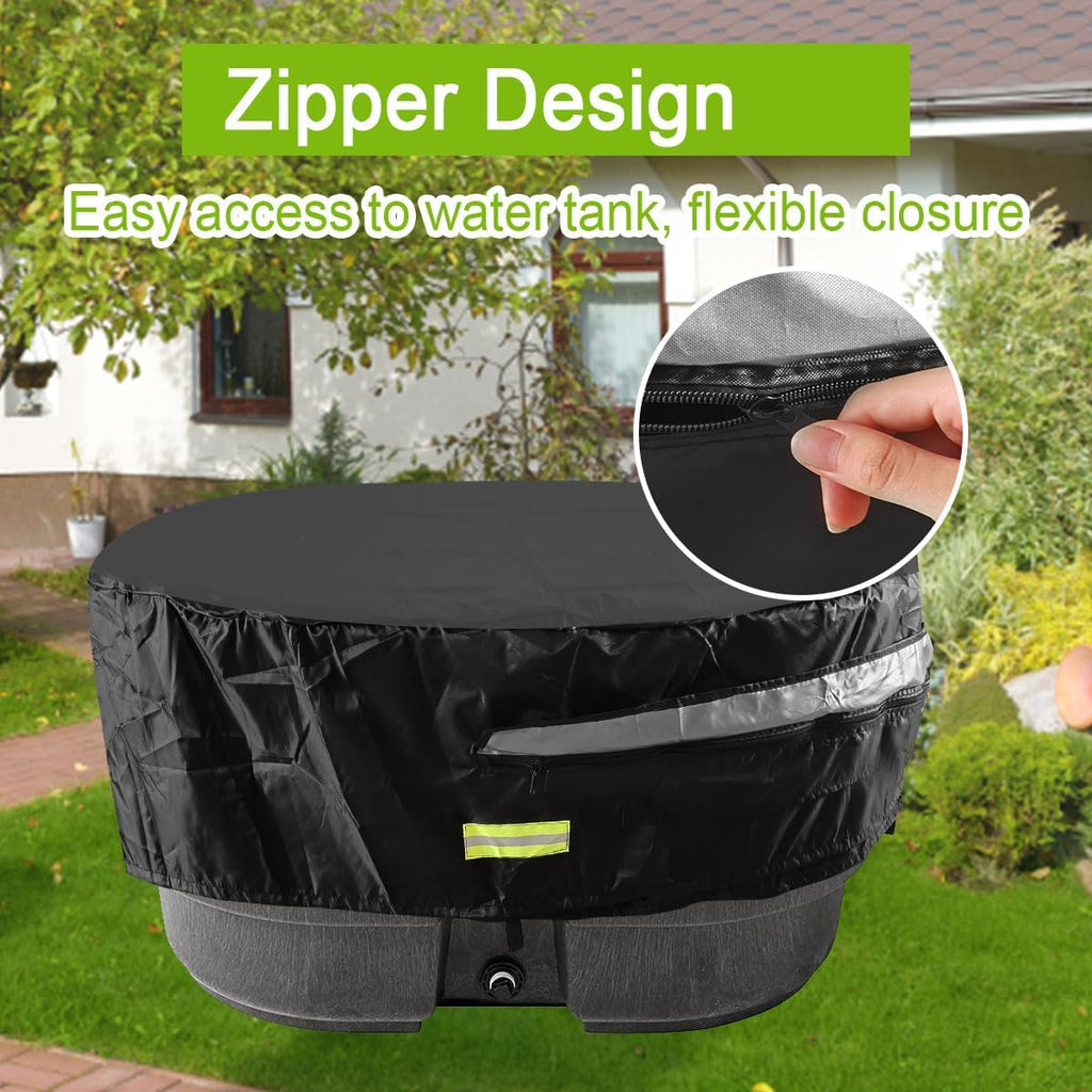 Rubermaid 150 Gallon Waterproof Stock Tank Cover with Zipper, Rectangular Cold Plunge Oval Ice Bath Tub Horse Livestock Water Trough Insulated Cover for Outside Polar Protector 150 Gallon Tank
