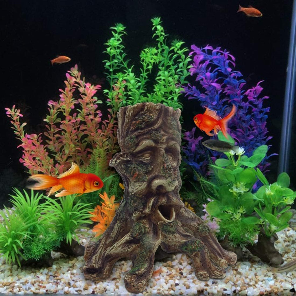 Tfwadmx Large Aquarium Driftwood Decaying Trunk Terrarium Resin Hollow Tree Root Log Ornament Decoration Fish Tank Hideouts Climbing Habitat Accessories for Bearded Dragon Snake Chameleon Reptile