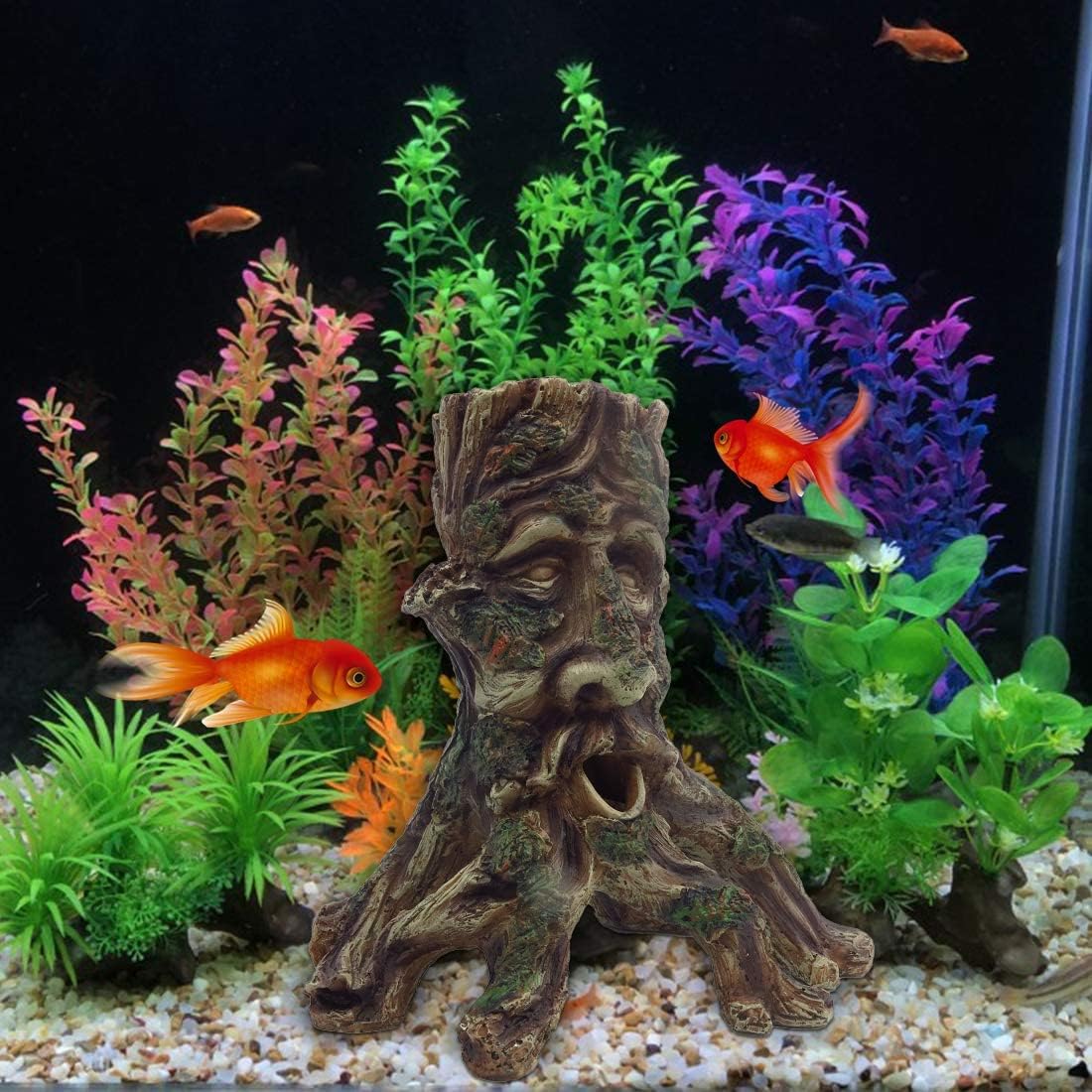 Tfwadmx Large Aquarium Driftwood Decaying Trunk Terrarium Resin Hollow Tree Root Log Ornament Decoration Fish Tank Hideouts Climbing Habitat Accessories for Bearded Dragon Snake Chameleon Reptile