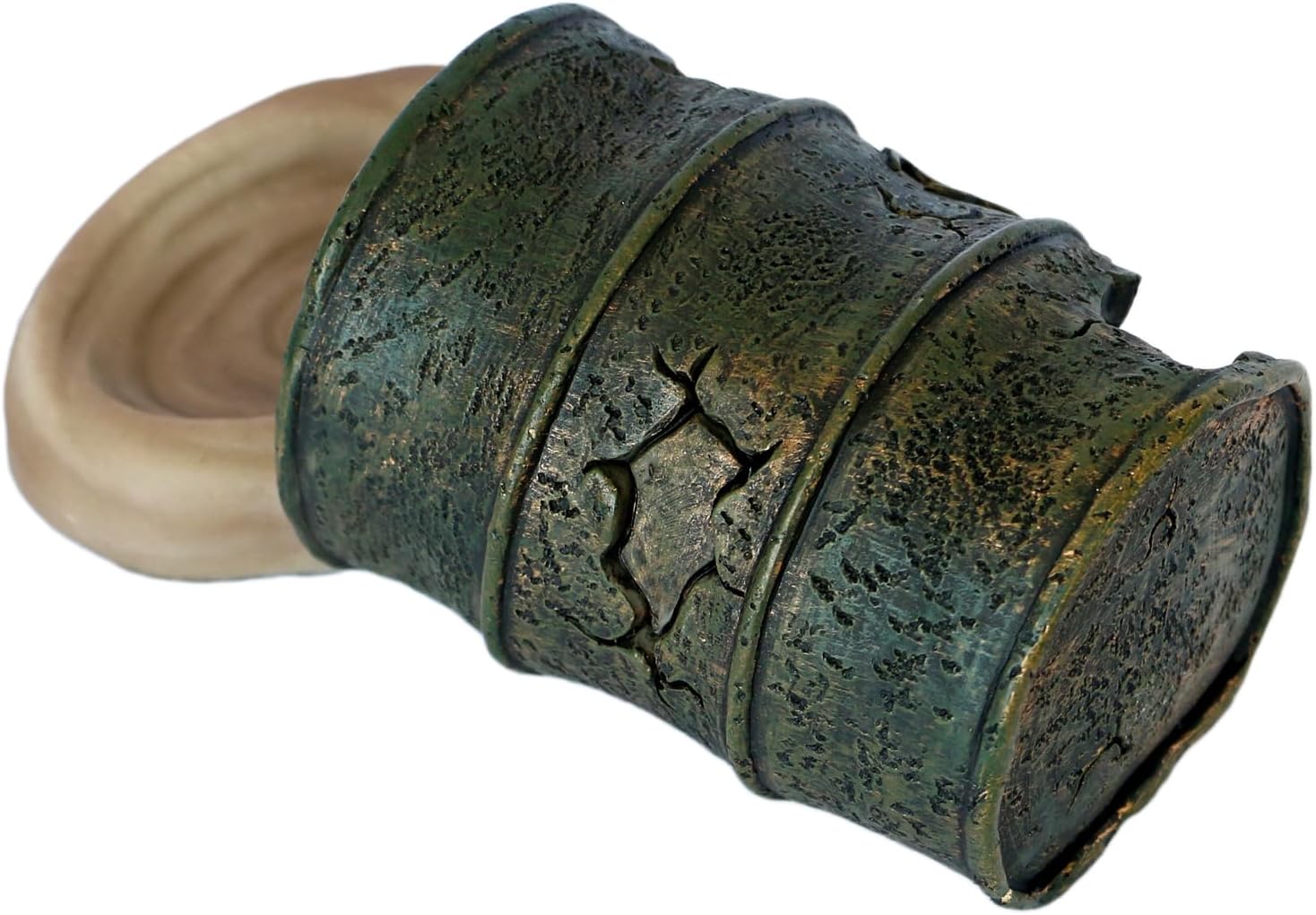 Resin Cave Habitat Hidden for Reptile and Amphibians.Terrarium & Aquarium Decor, Retro Bucket Design. Hide Cave with Dish,Perfect for Bearded Dragons,Lizards,Snakes,Geckos,Tortoises,Small Animals