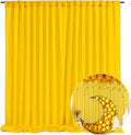 10 x 10 Feet Yellow Backdrop Curtain for Partie, Background Curtains for Photoshoot, Birthday, Wedding, Halloween, Thanksgiving, Christmas Day, New Year Party Decorations 5Ft x 10Ft, 2 Panels